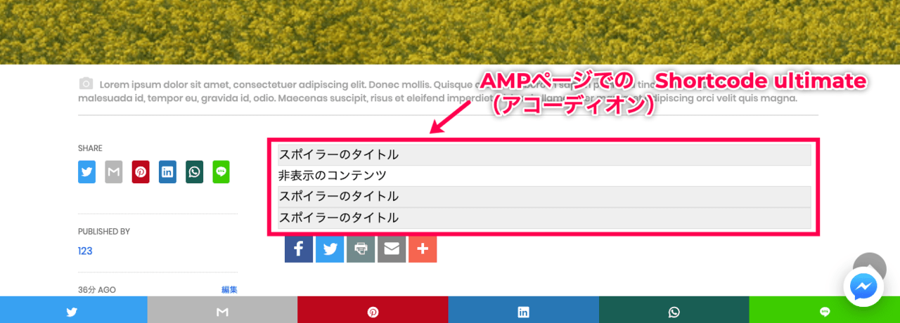 shortcodes-ultimate-for-amp_AMPページフロントエンド＞ショートコード埋め込みページ表示