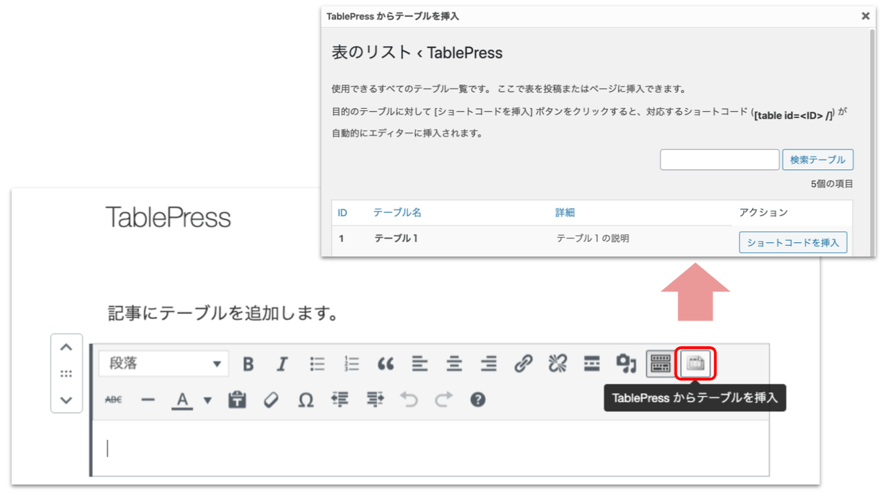 テーブルの作成