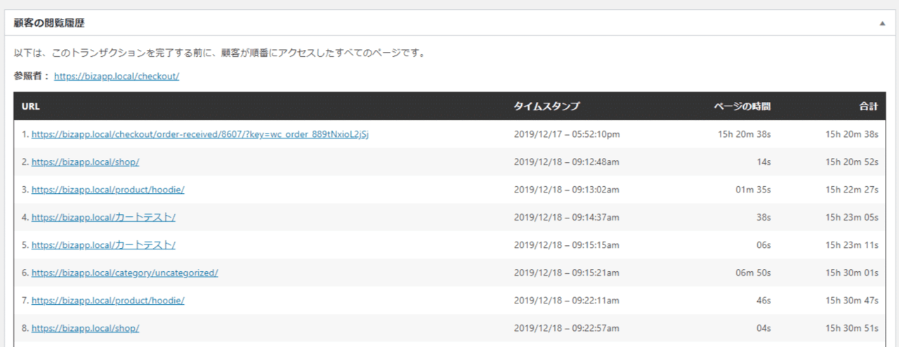 サイト訪問者の動向を履歴で確認