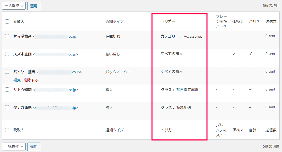 通知を送る範囲の設定