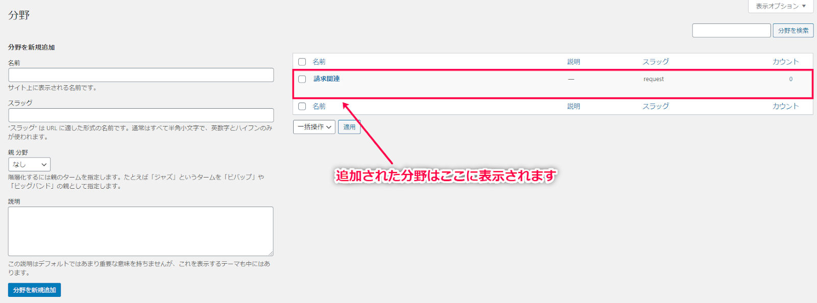 追加された分野